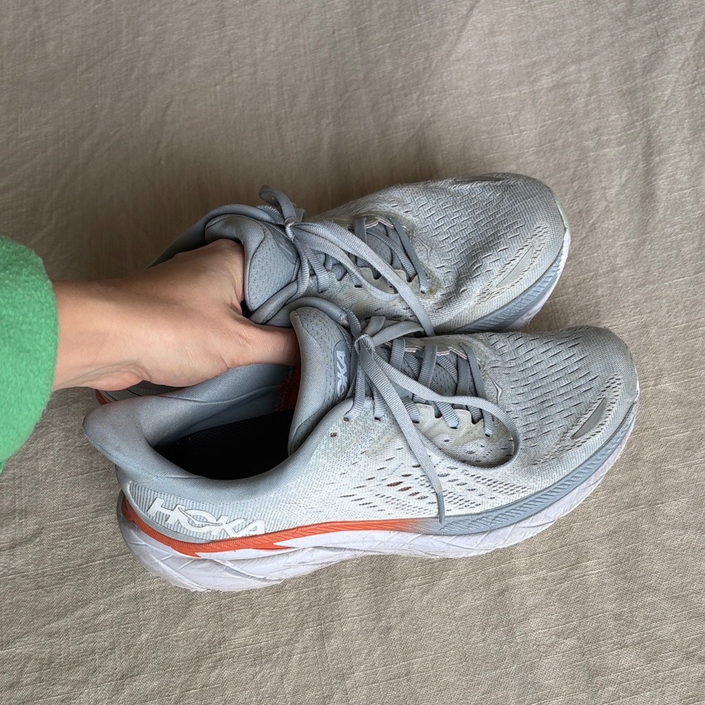 Hoka Women's Light Blue and Orange Athletic Shoes